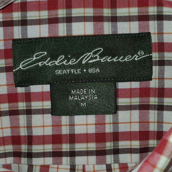 Eddie Bauer Men's Plaid Short Sleeve Button Down Shirt Size Medium - Picture 6 of 8